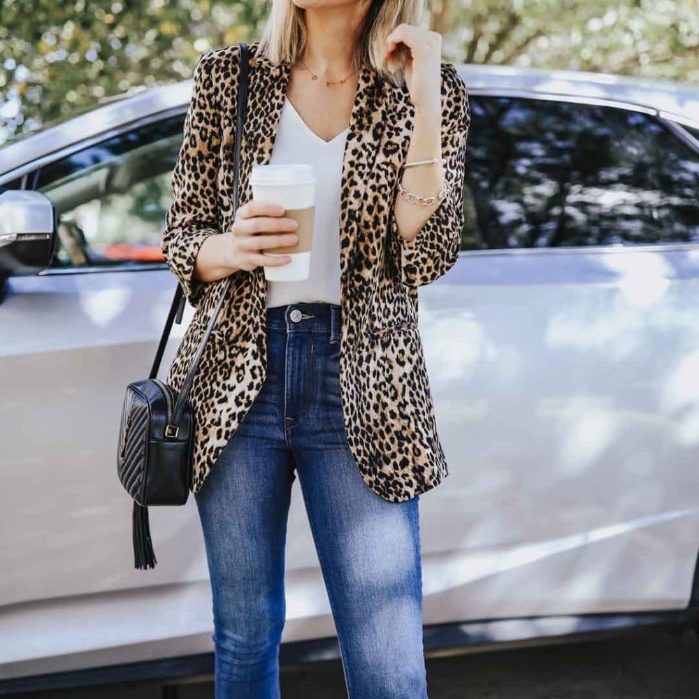 Express Leopard Print Blazer
